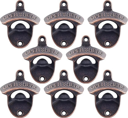8 PCS Bottle Opener Wall Mount, Vintage Screw in Cola Opener Bulk by Wallmountedbottleopener