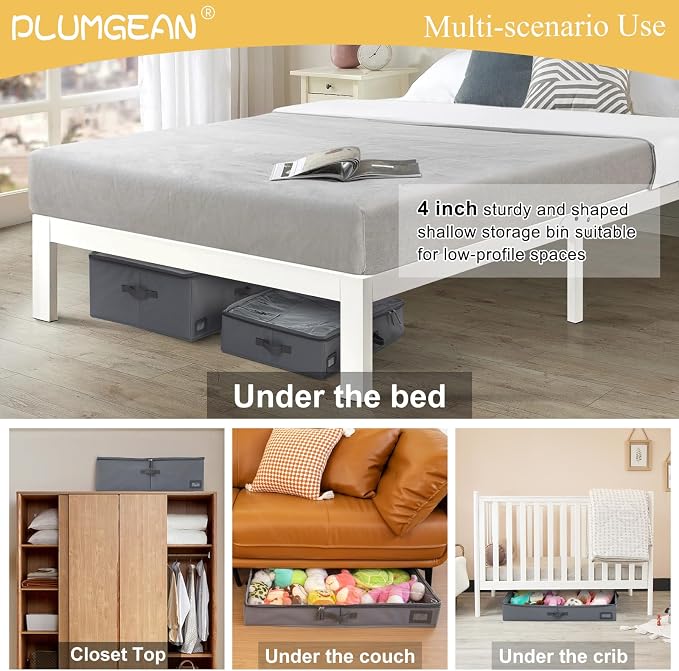 4-Inch Under Bed Storage Containers | Sturdy Sidewalls | Clear Cover & Label - Image 5