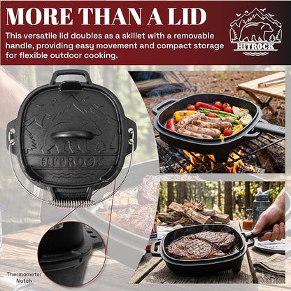 HITROCK Cast Iron Camp Dutch Oven - Image 6
