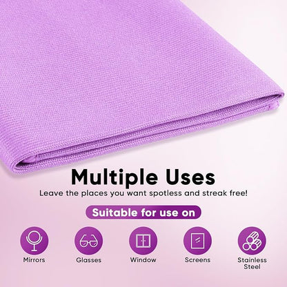 HOMEXCEL Microfiber Glass Cleaning Cloth 12 PK, Lint Free Streak Free, Reusable - Image 4