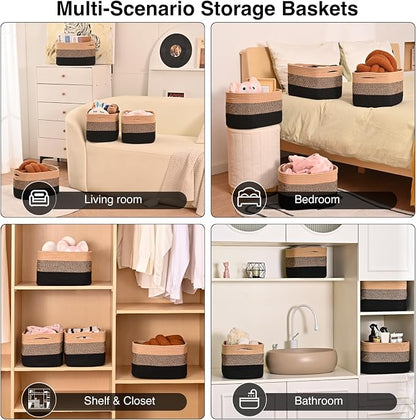 Storage Baskets for Shelves Organizing, Woven Cotton Rope Baskets for Storage - Image 5