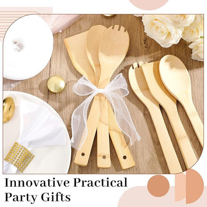 Reallnaive 72 Pcs Bamboo Spatula Wooden Kitchen Utensil Bulk 12''wood Spoon - Image 3