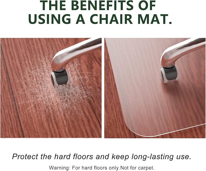 FuturHydro Office Chair Mat for Hardwood Floor, Plastic Rolling Chair Mats for - Image 4