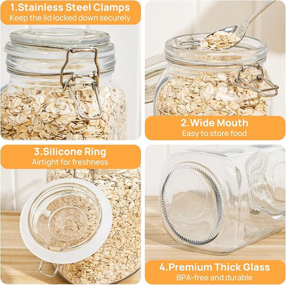 CHEFSTORY 50oz Airtight Glass Jars - Image 6