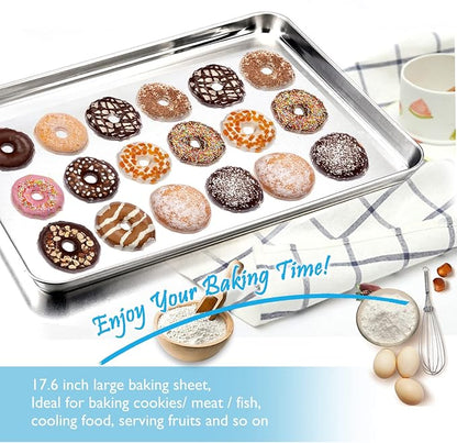TeamFar Baking Sheet, 17.6’’ x 13’’ x 1’’ Stainless Steel Large Cookie Sheet - Image 4