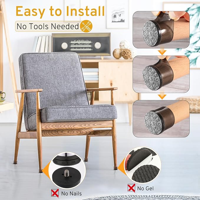 24PCS Extra Small Chair Leg Floor Protectors, Furniture Sliders, Chair Leg - Image 4