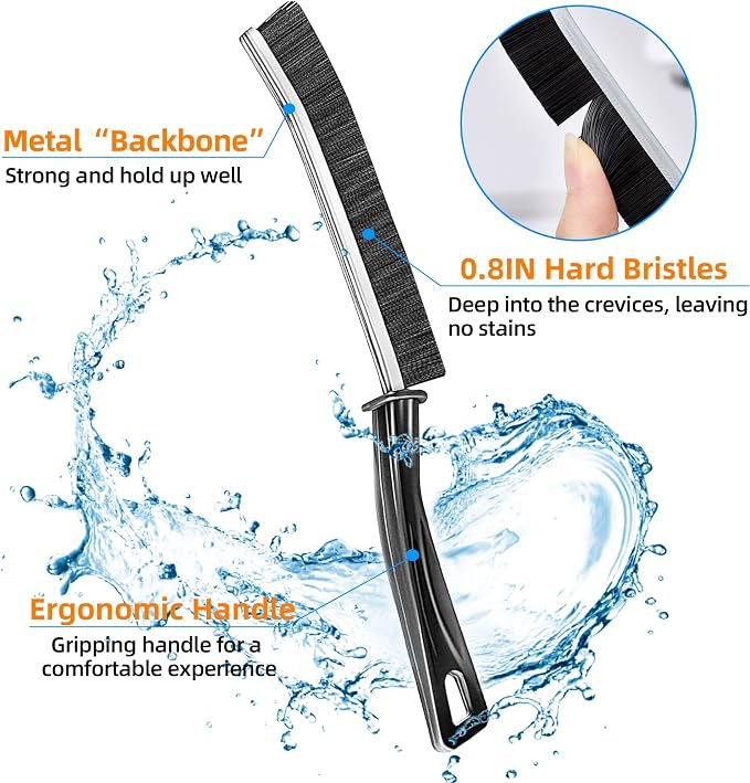 12Pcs Crevice Cleaning Brush Set, Hard Bristle Gap Cleaning Tools, Window & Car - Image 8