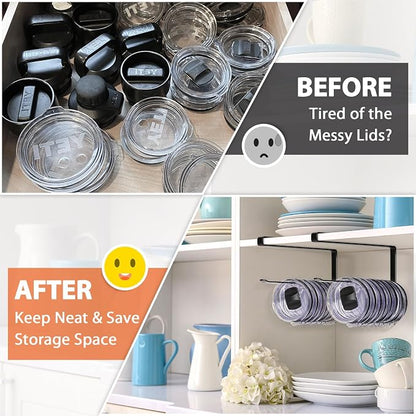 2 Pack Tumbler Lid Organizer, Horizontal Tumbler Lid Storage Hook to Hold Up 20 - Image 5