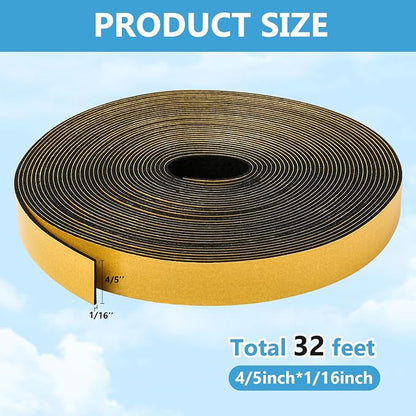 Black Weather Stripping Door Seal Strip, Strong Adhesive, Lightproof, Soundproof - Image 2