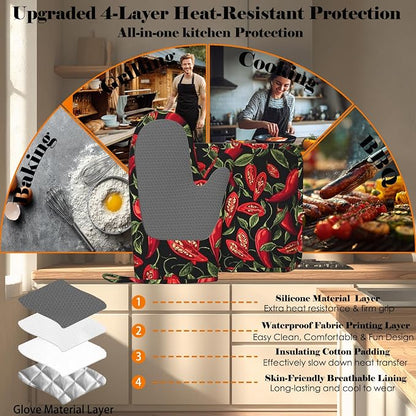 Mexican Hot Pepper Chili Oven Mitt and Pot Holder - Image 4