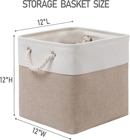 12 x 12 Inch Cube Storage Bins, 6 Pack Large Collapsible Fabric Storage Bin - Image 4