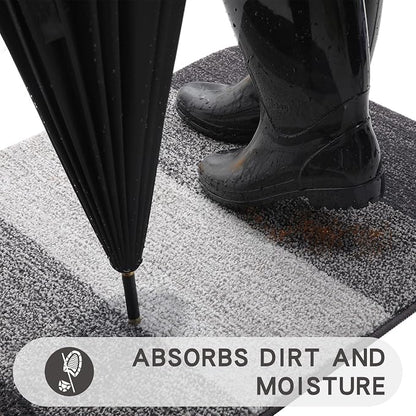 Kitinjoy Indoor Outdoor Door Mat, 40x32 Non-Slip Absorbent Dirt Trapper - Image 2