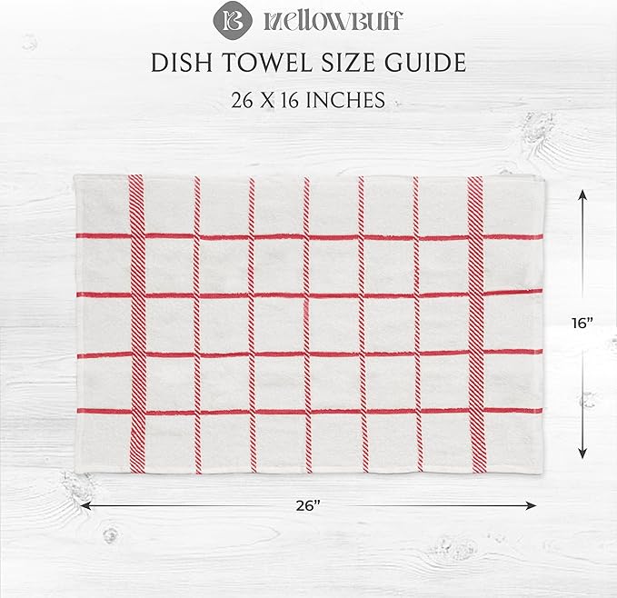 100% Cotton Kitchen Towels and dishcloths Sets, Super Soft & Absorbent, Dish Cloths for Washing Dishes, Dish Towel for Kitchen, 2 RED Dish Towels and 4 RED Dish Cloths