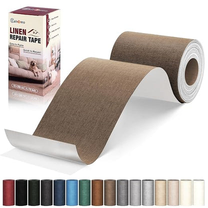 Linen Repair Tape 4x79 inch, Self Adhesive Fabric Patches, Linen Patch Tape Kit by Cahomo