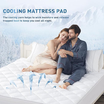 Sunflower Cooling Quilted Queen Mattress Protector, Mattress Pad Queen Chill - Image 3