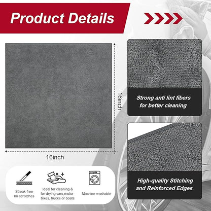 200 Pcs Microfiber Cleaning Cloth 16x16 Inch Microfiber Towels - Image 2