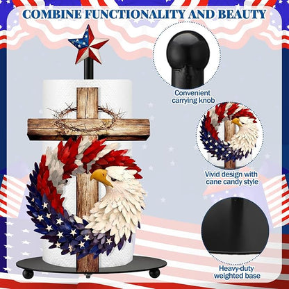 Thyle 4th of July Patriotic Paper Towel Holder, Metal Countertop Stand - Image 4