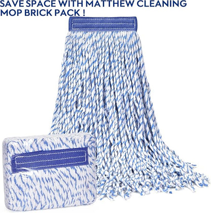 Matthew Cleaning Looped-Open Cotton Wet Mop 1.25'' Universal Headband Heavy - Image 4