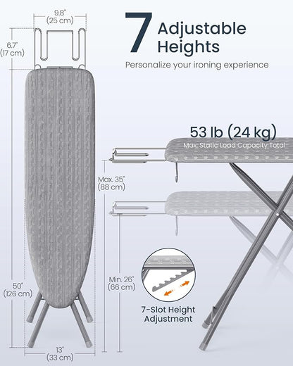 SONGMICS Ironing Board, Foldable Iron Board, Height Adjustable up to 35 Inches - Image 4