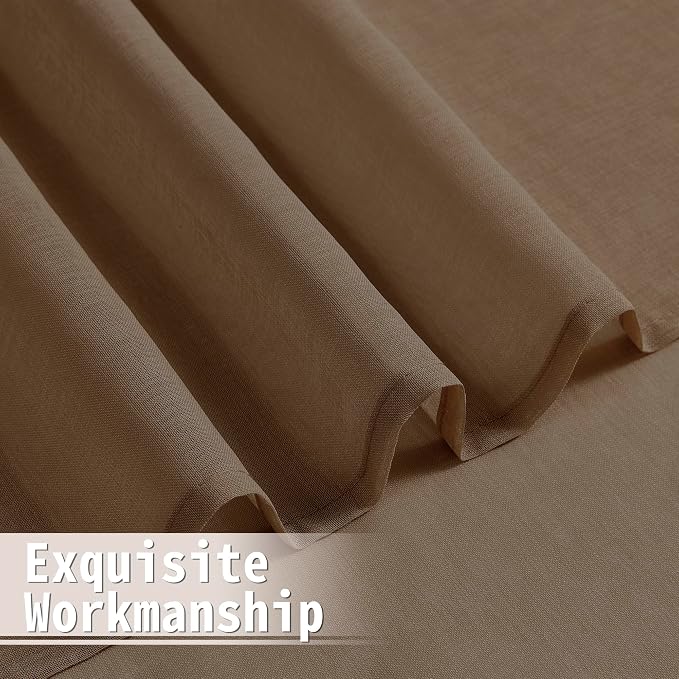 Tollpiz Sheer Door Curtains Closet Linen Textured Curtain Sheers Doorway Light - Image 7