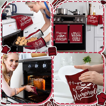 Sratte 6 Pcs Kitchen Decor Accessories Set Farmhouse Towels Pot Holders Oven - Image 5