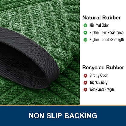 Smiry Front Door Mat Outside Entrance, Heavy Duty Outdoor Indoor Natural Rubber - Image 5