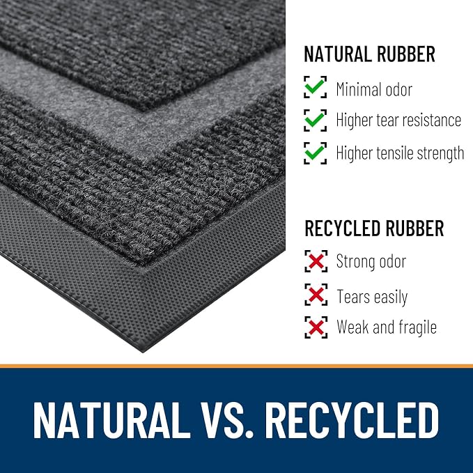 OLANLY Half Circle Door Mat Indoor Outdoor Entrance Welcome, Waterproof - Image 5