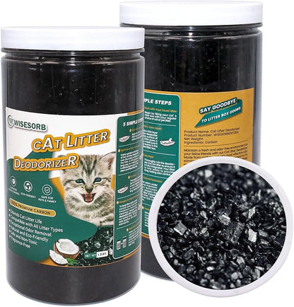 Cat Litter Deodorizer 1.2Lb Activated Carbon Litter Box Odor Eliminator by Wisesorb