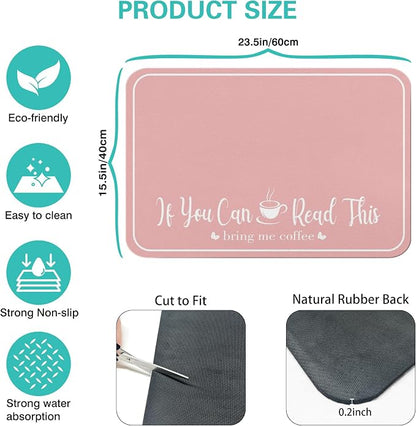 Coffee Bar Mat for Countertops 23inx15in, Absorbent Hide Stain Anti-Slip Cafe - Image 5