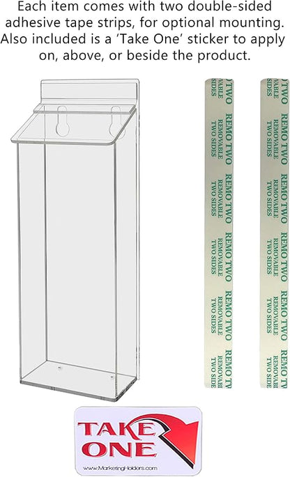 Outdoor Brochure Holder Holds 4" x 9" Advertising Trifolds Clear Acrylic Wall - Image 3
