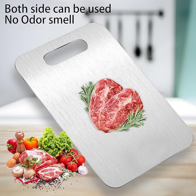 Titanium Cutting Boards for Kitchen, Food Grade 304 Stainless Steel Cutting - Image 5