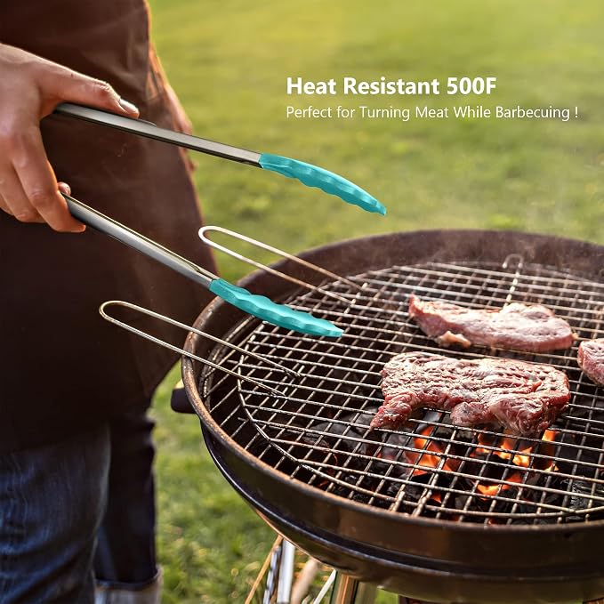 Silicone Spatulas Set Turners Tongs Cooking Utensils Set High Heat Resistant - Image 5