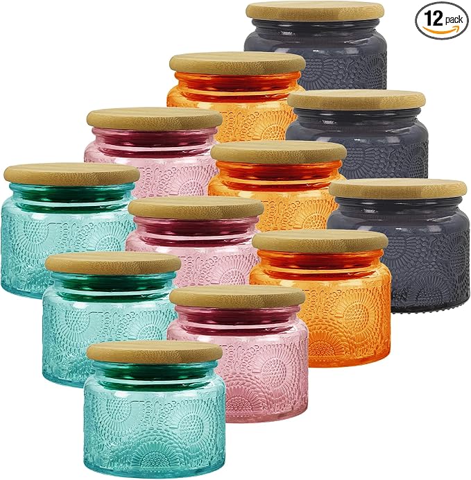 4 oz Colored Mini Glass Jars by LINGSHINE