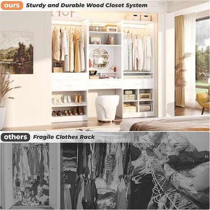 Unikito 75” Modular Closet System, Freestanding Closet Organizer - Image 6