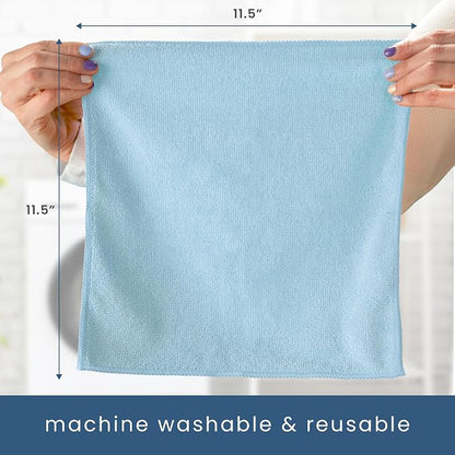 S&T INC. 100 Pack Microfiber Cleaning Cloth, Bulk Towels - Image 7