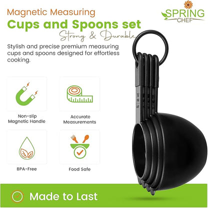 Spring Chef Magnetic Measuring Cups and Spoons Set of 9, Nesting Kitchen Tool - Image 4