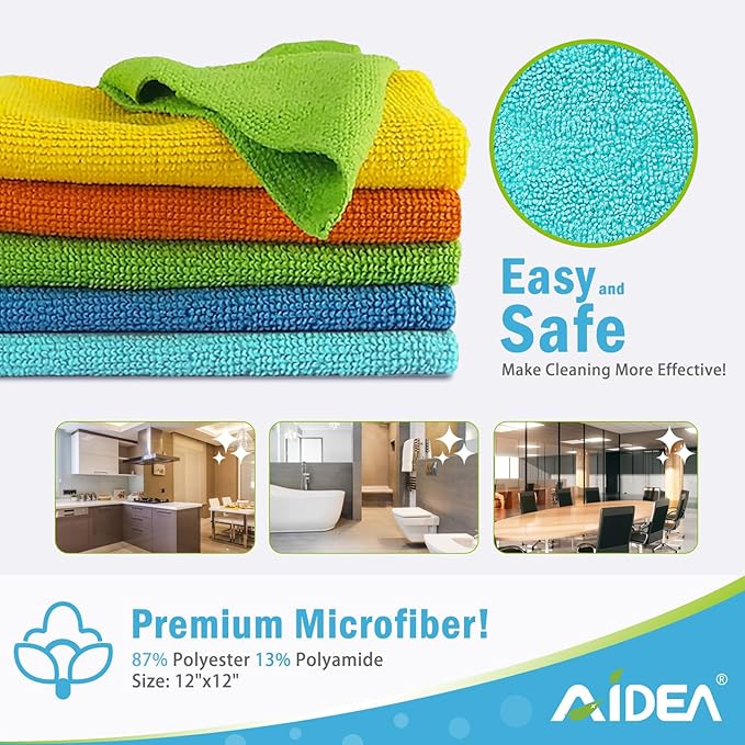 AIDEA Microfiber Cleaning Cloth, All Purpose Microfiber Towels, Absorbent - Image 6