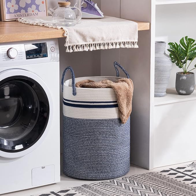 YOUDENOVA Woven Rope Laundry Hamper Basket, 72L Tall Laundry Basket, Baby - Image 5