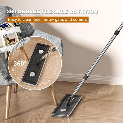 Mop and Bucket with Wringer Set, Hands Free Flat Floor Mop and Bucket, 4 - Image 3