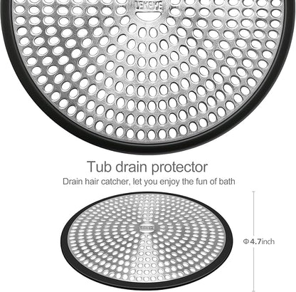 LEKEYE Shower Drain Hair Catcher | Strainer | Shower Stall Drain Cover | - Image 3