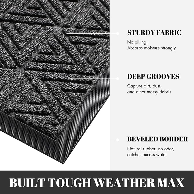 Yimobra Extra Large Door Mat 60x32, All-Weather Waterproof Non-Slip Welcome - Image 4