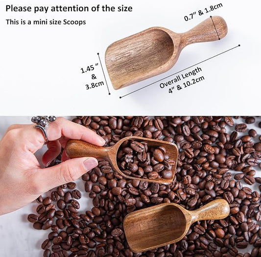 Wooden Scoop for Canisters 6PCS Acacia Wood Scoops for Jars Measuring Spoons - Image 2