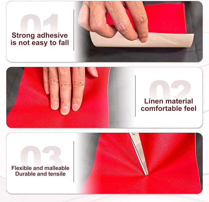 PATIKIL Leather Patches Tape for Furniture, 6.3 x 61 Inch Self Adhesive Vinyl Leather Repair Kit Cover Sheet for Couch, Sofa, Car Seats, Office Chair, Rice Apricot