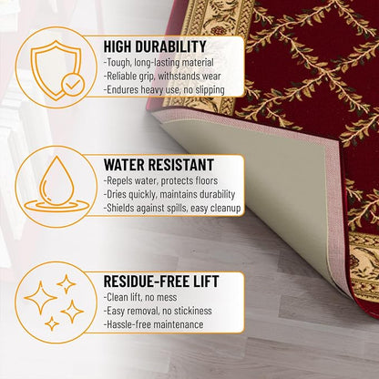 Ottomanson 2' x 3' Non-Slip Rug Pad Gripper 1/4 Inch Thick Dual Surface Felt + - Image 7