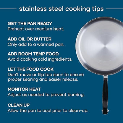 Farberware Classic Stainless Steel Frying Pan Set / Fry Pan Set / Stainless - Image 4