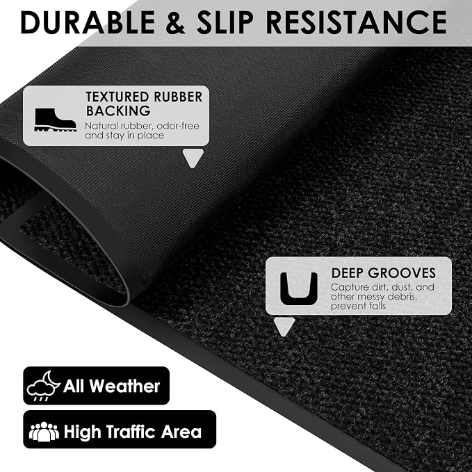 2′ x 27′ Front Door Mat Indoor Outdoor Entrance, Commercial Floor Mat Heavy - Image 7