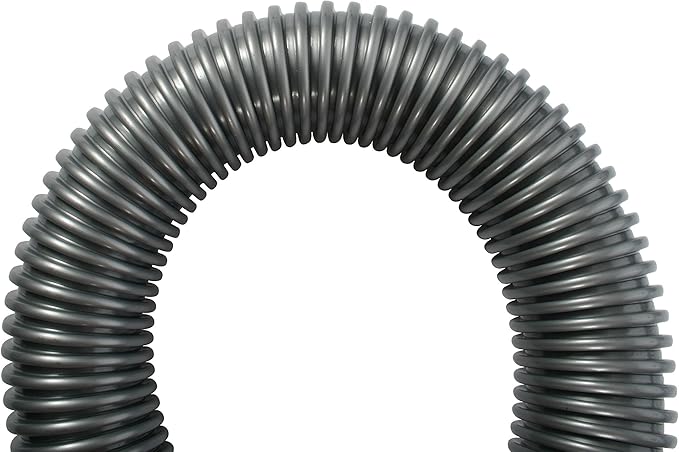 Cen-Tec Systems 20 Ft. Premium Shop Vacuum Extension Hose with 2 tank adapters and 1.25" curved end, Silver