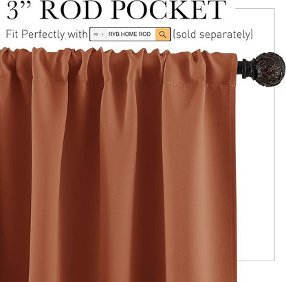 RYB HOME Small Curtains Blackout - Image 2