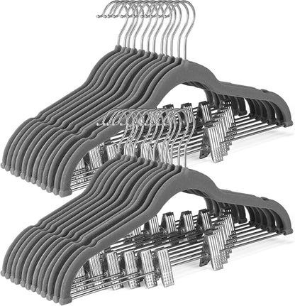 HOUSE DAY Velvet Skirt Hangers 36 Pack, Space Saving Slim Velvet Pant Hangers by HOUSEDAY