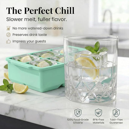 KitchFort Large Silicone Ice Cube Tray, Easy Release 2" Big Ice Cubes - Image 5